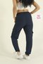 Women's Navy Blue Baggy Cut Parachute Fabric Leg Clip Oversized Trousers - 3