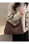 Loren Women's Suede Lock Detailed Hand Shoulder and Women's Bag 30/25 Size - 2