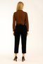 Suede Fabric Women's Pants with Belt and Drawstring - 3