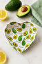 Avocado Pattern Heart-Shaped Snack Bowl-Jam Bowl-Sauce Bowl - Breakfast Bowl – Presentation and Serving Bowls