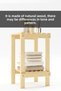 Natural Wooden Bathroom Shelf, 2-Tier Organizer with Shampoo and Towel Organizer, Wooden Nightstand - 2
