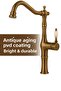 Antique Distressed High Bowl Sink Faucet – Polished Finish, Brass Body, Ceramic Handle - 3