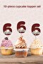Safari Pastel 1-2-3-4-5-6-7-8-9-10 Year Old Cupcake Toothpick Decoration 1O'Lu - 6