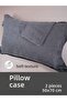 Gray Patterned Oxford, Soft Textured, Flap, 2 Piece Set Pillowcase - 5