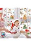 Geese and Cute Animals Double-Sided Printed New Year Themed Glass Wall Door Sticker Set - 7