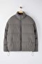 Gri Unisex Oversize Fit Dik Yaka Suya ve Rüzgara Dayanıklı Şişme Kışlık Mont TMNAW24MO00003 - 6