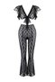 Black Cup-Free Lace Tie-Detail Knit Lingerie Set THMAW26CC00030 - 5