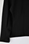 Siyah Kalın Şardonsuz Belden Oturmalı Bisiklet Yaka Örme Sweatshirt TWOAW26SW00068 - 6