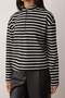 Siyah Çizgili Gizli Fermuarlı Oversize/Geniş Kalıp İnce Örme Sweatshirt TWOAW26SW00242 - 3