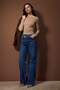 Mavi Yüksek Bel Asimetrik Kapama Bel Detaylı Wide Leg Jeans TWOAW26JE00290