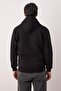 Siyah Regular/Normal Kesim Fermuarlı Kapüşonlu Dokulu Sweatshirt TMNAW26SW00067 - 4