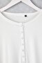 Beyaz Çıtçıtlı Crop Boy Basic Örme Büyük Beden Bluz TBBAW26AF00119 - 6