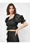 Patterned Crop Blouse - 2