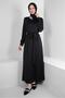 STONE DETAILED BELLY SATIN DRESS 43510 - 2