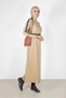 DRESS WITH BUTTON SLEEVES AND LEATHER DETAIL 42252 - 2