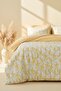 Lorisa Yellow Double Duvet Cover Set Cotton