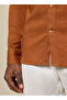 The Desert Warmth Rust Lyocell Linen Shirt with Earthy Softness, Comfort Fit - 6