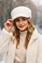 Ecru Thick Furry Winter Hat Warm Fluffy Fur Textured Accessory Spk1128 - 5