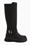 Juliah Black Buckle Detailed Zippered Women's Boots