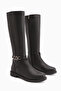 Momena Black Buckle Detailed Zippered Short Heeled Women's Boots - 3