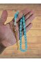Powder Amber Rosary Blue Color Capsule Cut Gift T-829 - 2