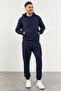 Indigo Hooded Kangaroo Pocket Elastic Leg Men's Standard Fit Tracksuit Set - 85117 - 3