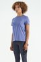 Lilac Back Slit Detailed O Neck Short Sleeve Standard Fit Women's T-Shirt - 97267 - 7