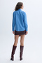 Women's Blue Striped Long Sleeve Shirt with Pockets - 2