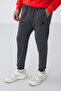 Anthracite Melange Classic Standard Mold Cuffed Men's Tracksuit Bottom with Pocket - 84652 - 2
