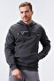Anthracite Melange Kangaroo Pocket Standard Mold Hooded Men's Sweatshirt - 87883 - 3