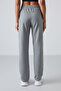 Grey Melange Hidden Zipper Pocketed Comfortable Form Classic Leg Women's Tracksuit Bottom - 94148 - 5