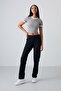 Navy Blue Stone Detailed Pocketed Comfortable Form Classic Leg Women's Sweatpants - 94007