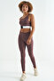 Brown Color Blocked Logo Printed Slim Fit Ribbed Women's Bustier - 97275 - 5