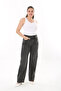 Women's Large Size Anthracite High Waist 5 Pocket Jeans 65N37745 - 4