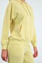 Lemon Hooded Kangaroo Pocket Comfortable Fit Elastic Leg Women's Tracksuit Set - 95288 - 8