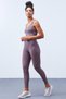 Dusty Rose High Waist Gathering Detail Back Detailed Slim Fit Bustier Women's Leggings Set - 95281 - 4