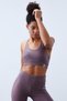 Dusty Rose High Waist Gathering Detail Back Detailed Slim Fit Bustier Women's Leggings Set - 95281 - 9