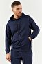 Indigo Hooded Kangaroo Pocket Elastic Leg Men's Standard Fit Tracksuit Set - 85117 - 5