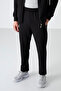 Black Stand Collar Zippered Comfortable Form Classic Leg Men's Tracksuit Set - 85072 - 3