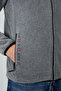 Gray Melange Text Embroidered Stand Collar Zippered Standard Fit Men's Sweatshirt Fleece - 87992 - 4
