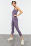 Eflatun High Waist Capri-Crop Tank Top Slim Fit Women Leggings Suit - 95284 - 4