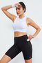 Black Mesh Pocket High Waist Recovery Women's Biker Tights - 91010