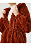 X Şahika Ercümen - Oversized Hooded Plush Coat - 5
