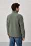 Çağla Text Embroidered Stand Collar Zippered Standard Size Men's Sweatshirt Fleece - 87992 - 7