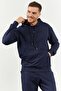Indigo Hooded Kangaroo Pocket Elastic Leg Men's Standard Fit Tracksuit Set - 85117 - 2