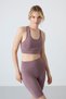 Dusty Rose Back Detailed Narrow Mold U-Neck Women's Sports Bustier - 97120 - 2