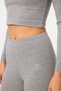 Gray Melange High Waist Long Sleeve Slim Fit Crop Top Women's Tights Set - 95286 - 6