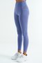 Purple Logo Print Detailed High Waist Diving Fabric Slim Fit Women's Tights - 94627 - 5