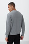 Gray Melange Text Embroidered O Neck Comfortable Form Men's Sweatshirt with Fleece Inside - 88020 - 7