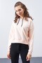 Salmon Long Sleeve Comfortable Form Hooded Women's Sweatshirt - 97115 - 7